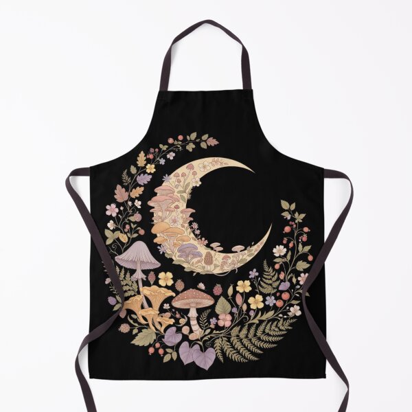 Item preview, Crescent Moon Mushroom Vintage Floral Cottagecore designed and sold by CF_VintageDesign.