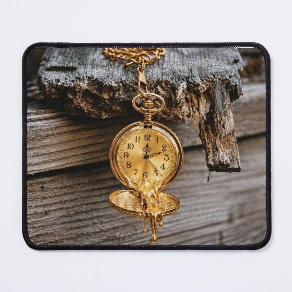 Item preview, Melting Time – Golden Pocket Watch on Weathered Wood designed and sold by DansCreations42.