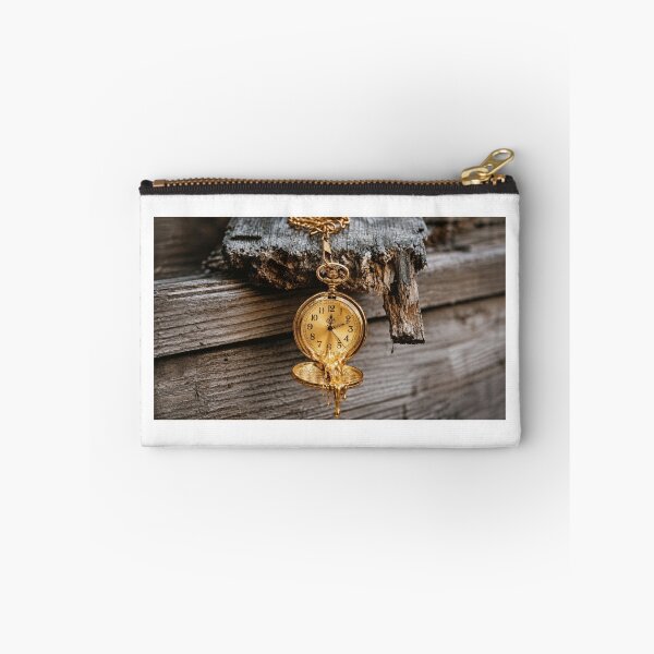 Item preview, Melting Time – Golden Pocket Watch on Weathered Wood designed and sold by DansCreations42.