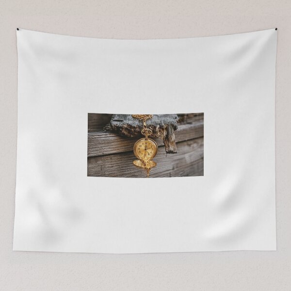 Item preview, Melting Time – Golden Pocket Watch on Weathered Wood designed and sold by DansCreations42.