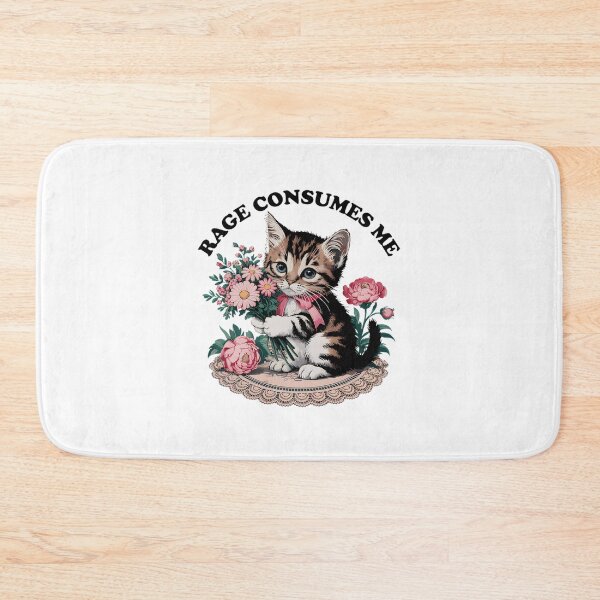 Item preview, Rage Consumes Me Cute Cat Meme - Funny Angry Kitty With Flower | Perfect Gift For You And Friends designed and sold by MerchantMan.