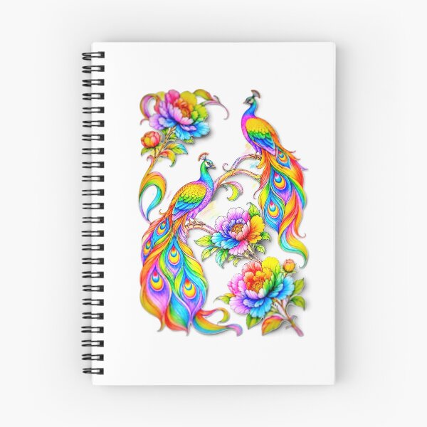 Item preview, Vibrant rainbow-colored peacocks designed and sold by The Empire Of Digital Art..