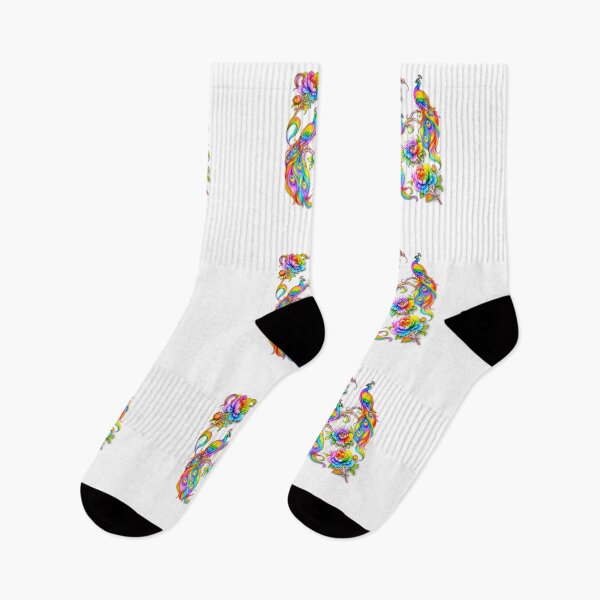 Item preview, Vibrant rainbow-colored peacocks designed and sold by The Empire Of Digital Art..