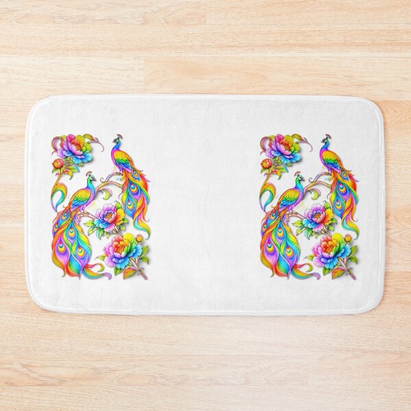 Item preview, Vibrant rainbow-colored peacocks designed and sold by The Empire Of Digital Art..