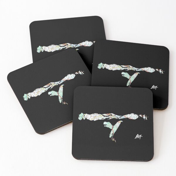 Item preview, Alsace Duet – Rhine Valley Male Ballet Dancers Map Art NLMKArtStudio designed and sold by NLMKArtStudio.