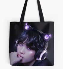 Bolsa de tela Un gatito con auriculares de gatito