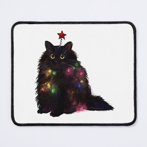 Item preview, Cute Christmas Cat Wrapped In Colorful Holiday Lights - Festive Kitten Lover Gift | ⭐⭐⭐⭐⭐ Best Seller designed and sold by MerchantMan.