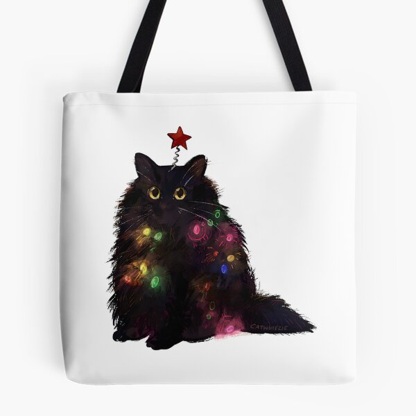 Item preview, Cute Christmas Cat Wrapped In Colorful Holiday Lights - Festive Kitten Lover Gift | ⭐⭐⭐⭐⭐ Best Seller designed and sold by MerchantMan.