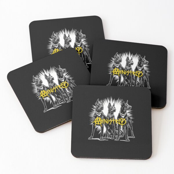 Item preview, Three Doberman Dogs White Burst Yellow Anarchy Symbols designed and sold by Sakan.