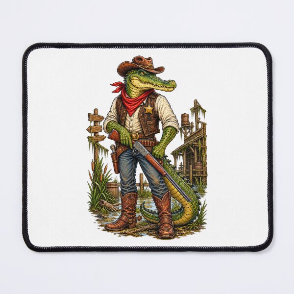 Item preview, Funny Cowboy Alligator Sheriff Western Gator | Wild West Reptile Gift designed and sold by MrDev.