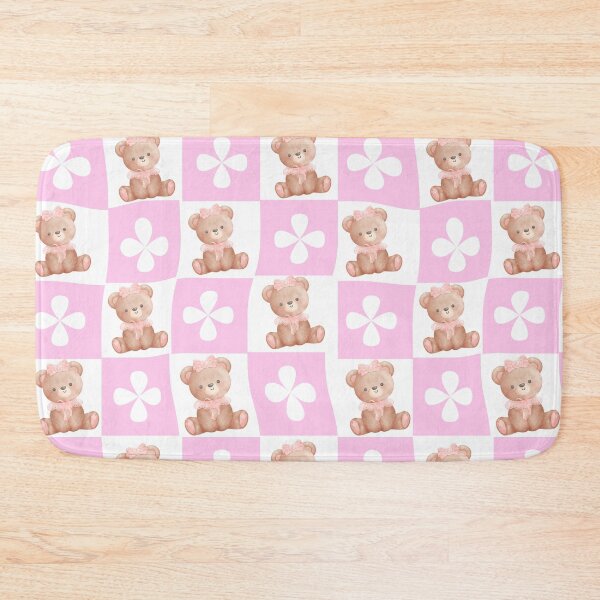 Item preview, Pink Checkered Pattern with Coquette Teddy Bears and Flowers designed and sold by shazdesign24.