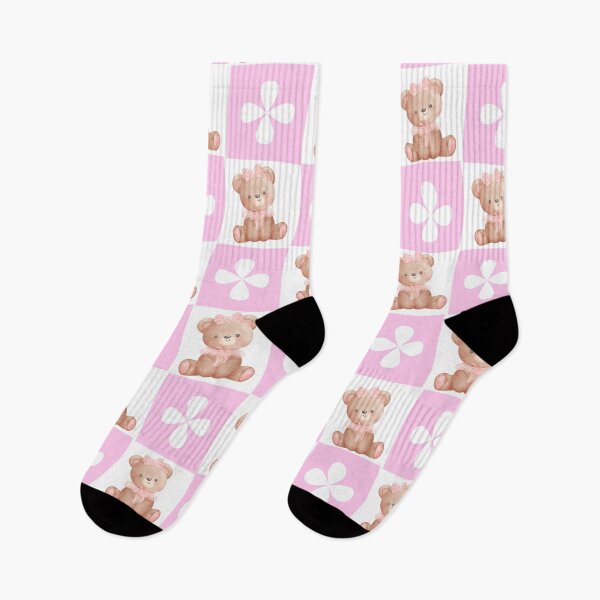 Item preview, Pink Checkered Pattern with Coquette Teddy Bears and Flowers designed and sold by shazdesign24.