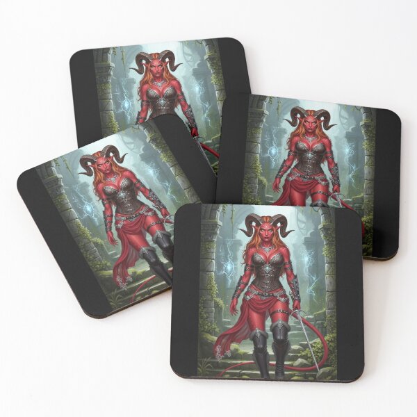 Item preview, Red Headed Tiefling with Sword and Hooves designed and sold by Prestons Corner.