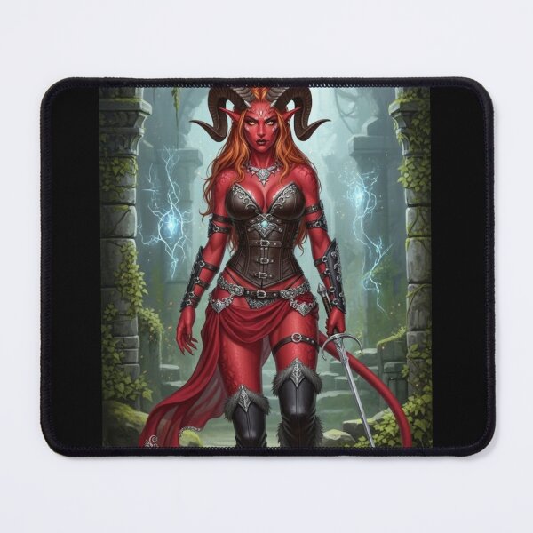 Item preview, Red Headed Tiefling with Sword and Hooves designed and sold by Prestons Corner.