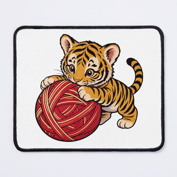 Item preview, Cute Tiger Playing with Yarn Ball designed and sold by HoloHugDesigns.