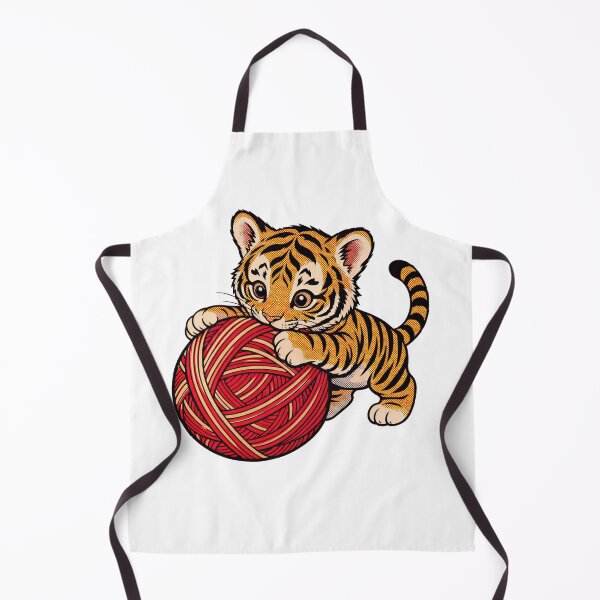Item preview, Cute Tiger Playing with Yarn Ball designed and sold by HoloHugDesigns.