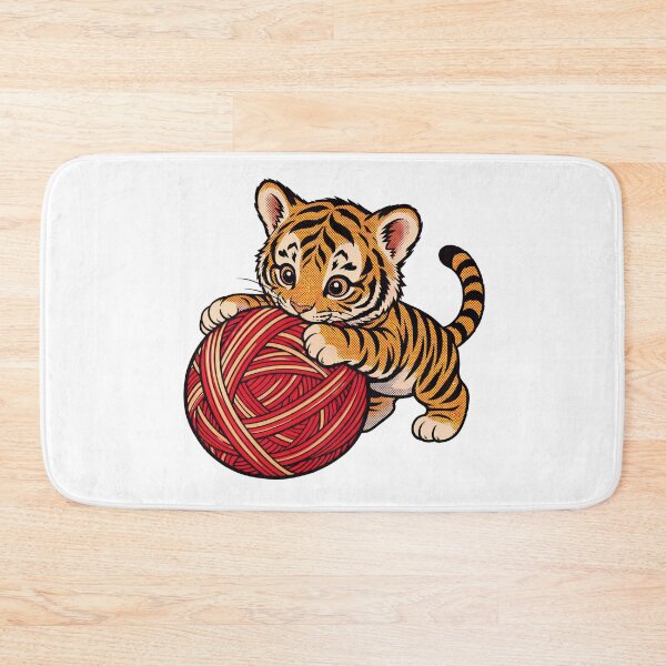 Item preview, Cute Tiger Playing with Yarn Ball designed and sold by HoloHugDesigns.
