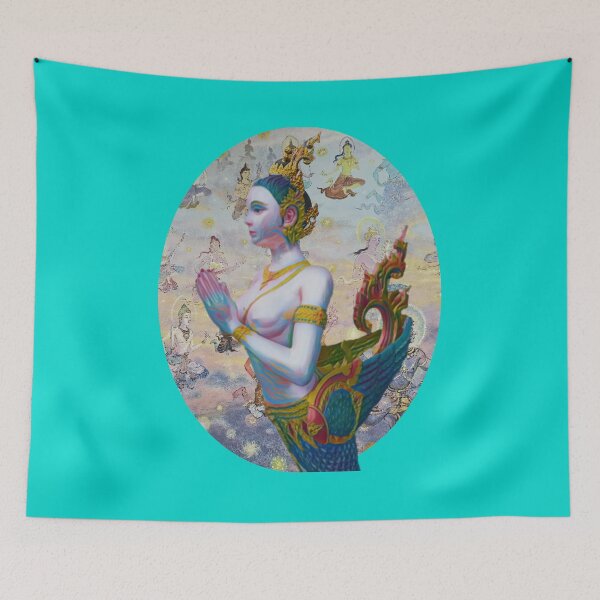 Item preview, Pearl Kinnaree Superimposed Over Mural designed and sold by Linklandiya.