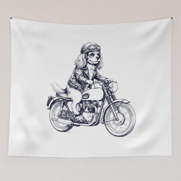 Item preview, Funny Cavalier King Charles Spaniel Motorcycle Motorbike Dog Lover designed and sold by dian-rody-crest.