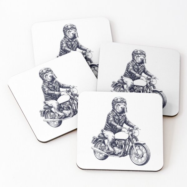 Item preview, Divertido perro Shar Pei chino amante de las motocicletas designed and sold by dian-rody-crest.
