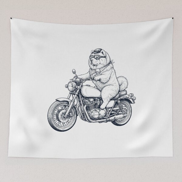 Item preview, Funny Chow Chow Motorcycle Motorbike Dog Lover designed and sold by dian-rody-crest.