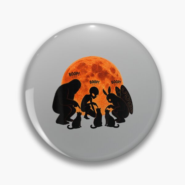 Item preview, Bigfoot Boop Cat Alien Mothman Cats Full Moon Funny Cryptid designed and sold by ArleneRowe.