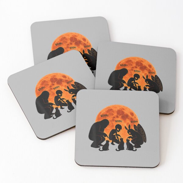 Item preview, Bigfoot Boop Cat Alien Mothman Cats Full Moon Funny Cryptid designed and sold by ArleneRowe.