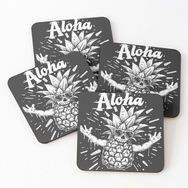 Item preview, Aloha Pineapple Skull with Sunglasses Tropical Hawaiian Summer Art Design designed and sold by inkoutninja.