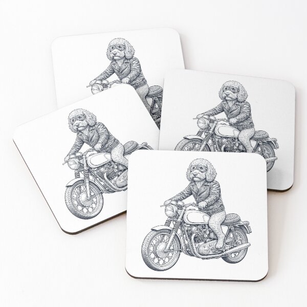 Aperçu de l'œuvre Cockapoo drôle, motard, amoureux des chiens et des motos créée et vendue par dian-rody-crest.