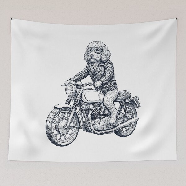 Item preview, Funny Cockapoo Motorcycle Motorbike Dog Lover designed and sold by dian-rody-crest.