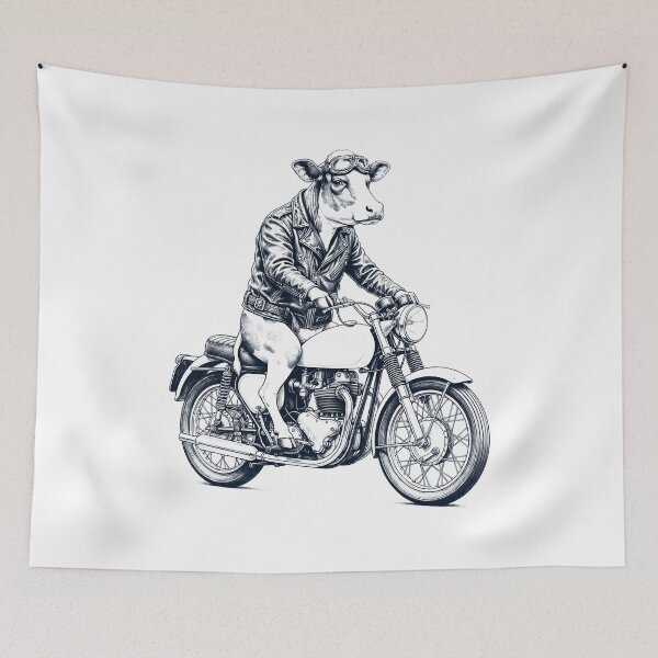 Item preview, Funny Cow Motorcycle Motorbike Animal Lover designed and sold by dian-rody-crest.