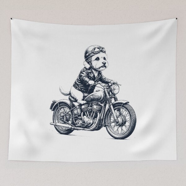 Item preview, Funny Dandie Dinmont Terrier Motorcycle Motorbike Dog Lover designed and sold by dian-rody-crest.
