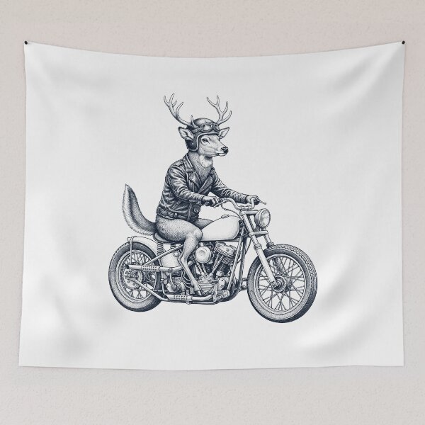 Item preview, Funny Deer Motorcycle Motorbike Animal Lover designed and sold by dian-rody-crest.