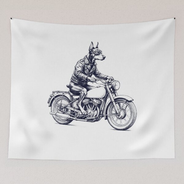 Item preview, Funny Doberman Pinscher Motorcycle Motorbike Dog Lover designed and sold by dian-rody-crest.
