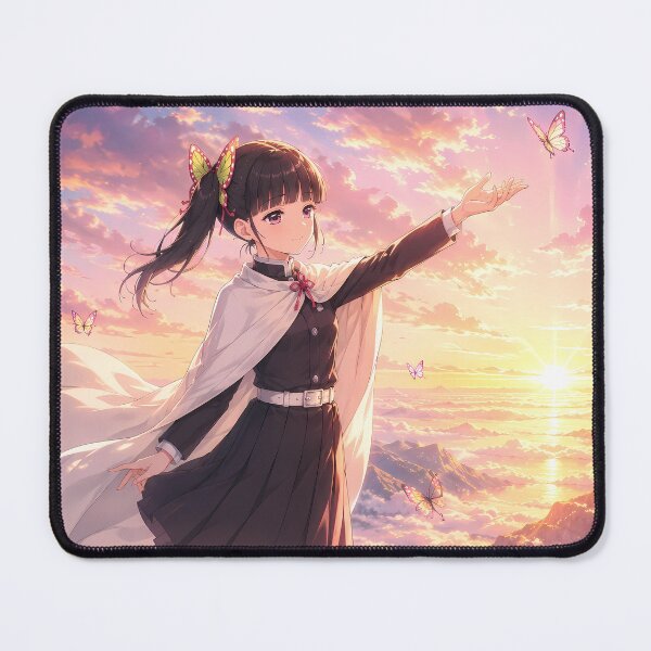 Item preview, Kanao Tsuyuri Demon Slayer Butterfly Mountain Sunset designed and sold by mildaclairmo.