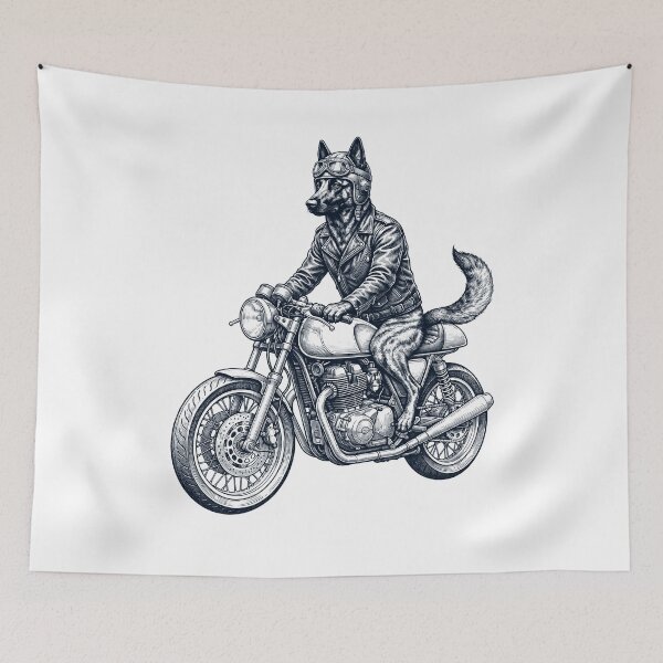 Item preview, Funny Dutch Shepherd Motorcycle Motorbike Dog Lover designed and sold by dian-rody-crest.
