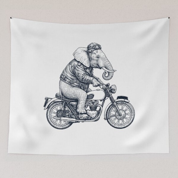 Item preview, Funny Elephant Motorcycle Motorbike Animal Lover designed and sold by dian-rody-crest.