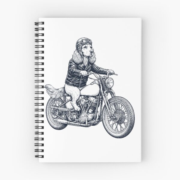 Item preview, Funny English Cocker Spaniel Motorcycle Motorbike Dog Lover designed and sold by dian-rody-crest.