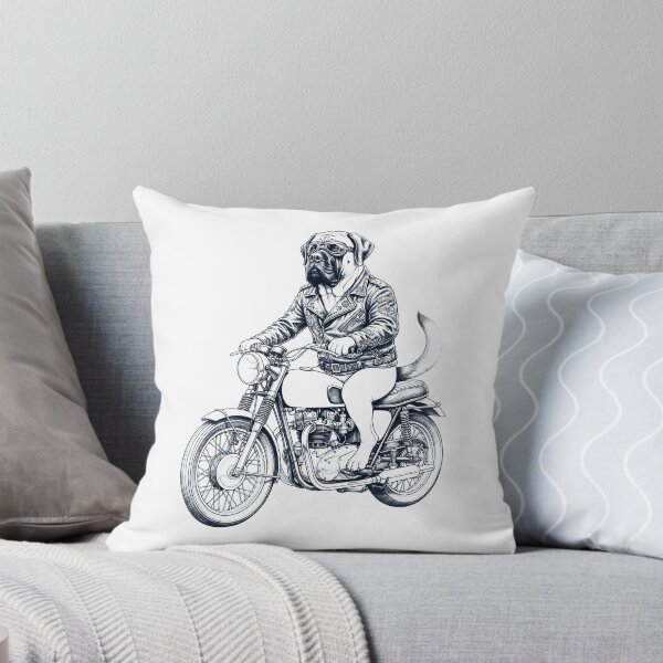 Aperçu de l'œuvre Drôle de mastiff anglais, motard, amoureux des chiens et des motos créée et vendue par dian-rody-crest.