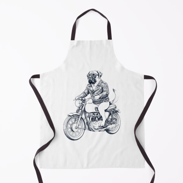 Aperçu de l'œuvre Drôle de mastiff anglais, motard, amoureux des chiens et des motos créée et vendue par dian-rody-crest.