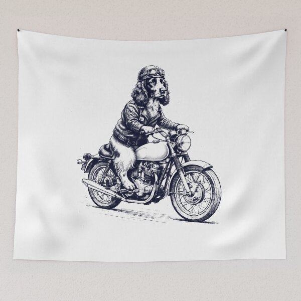 Item preview, Funny English Springer Spaniel Motorcycle Motorbike Dog Lover designed and sold by dian-rody-crest.