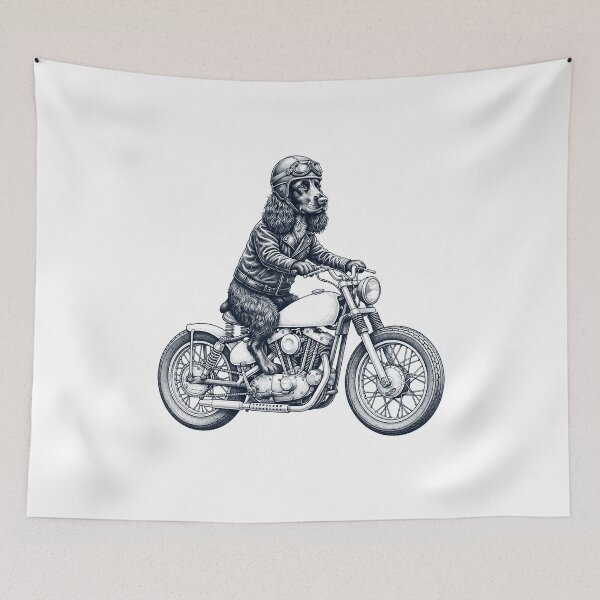 Item preview, Funny Field Spaniel Motorcycle Motorbike Dog Lover designed and sold by dian-rody-crest.
