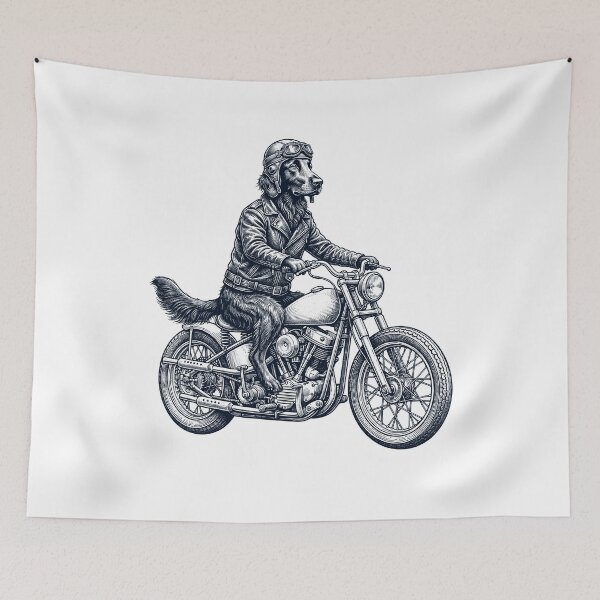 Item preview, Funny Flat Coated Retriever Motorcycle Motorbike Dog Lover designed and sold by dian-rody-crest.