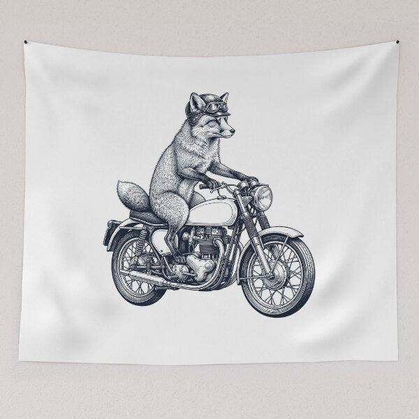 Item preview, Funny Fox Motorcycle Motorbike Animal Lover designed and sold by dian-rody-crest.
