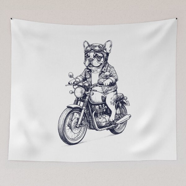 Item preview, Funny French Bulldog Motorcycle Motorbike Dog Lover designed and sold by dian-rody-crest.