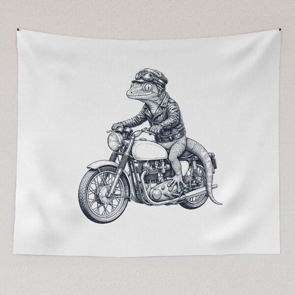 Item preview, Funny Gecko Motorcycle Motorbike Animal Lover designed and sold by dian-rody-crest.