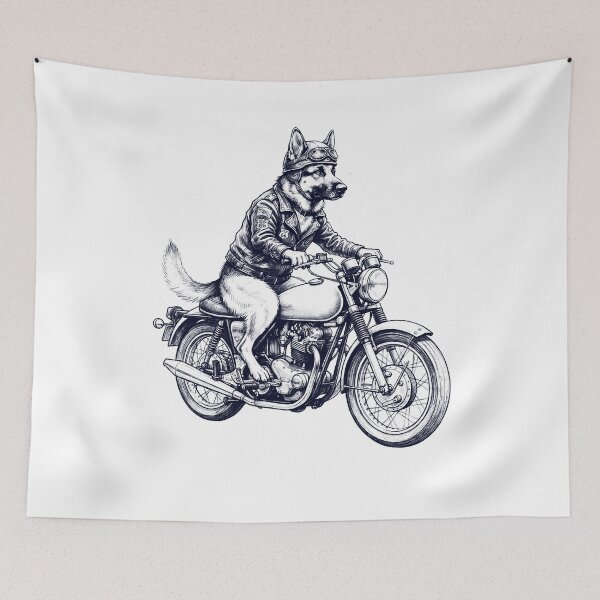 Item preview, Funny German Shepherd Motorcycle Motorbike Dog Lover designed and sold by dian-rody-crest.