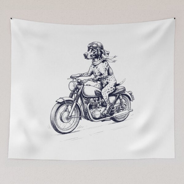 Item preview, Funny German Shorthaired Pointer Motorcycle Motorbike Dog Lover designed and sold by dian-rody-crest.