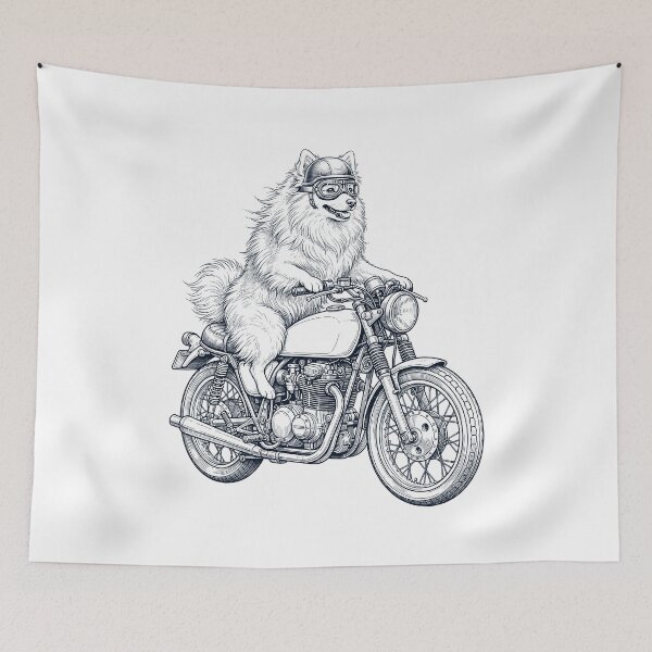 Item preview, Funny German Spitz Motorcycle Motorbike Dog Lover designed and sold by dian-rody-crest.