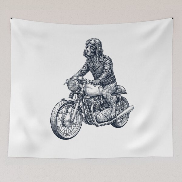 Item preview, Funny German Wirehaired Pointer Motorcycle Motorbike Dog Lover designed and sold by dian-rody-crest.